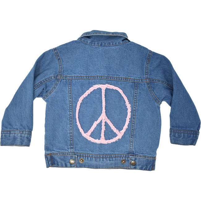 Peace Sign Denim Jacket, Pink