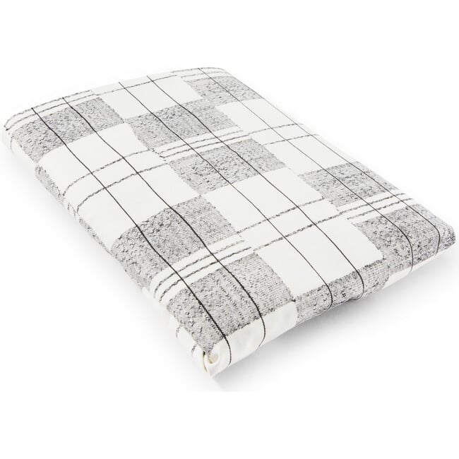 Mossi Cotton Percale Crib Sheet, Charcoal Plaid - Crib Sheets - 1
