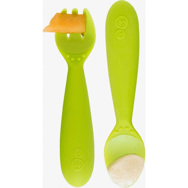 EZPZ Mini Utensils Fork & Spoon Set - Lime – Droplets.