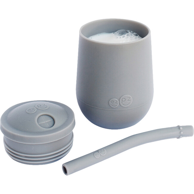 Mini Cup + Straw Training System, Gray - Sippy Cups - 2