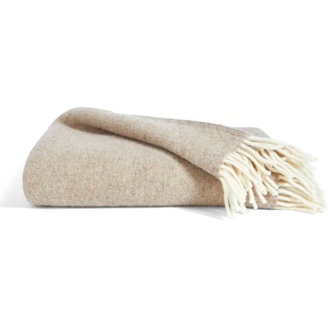 Pure Wool Throw, Latte - Throws - 1