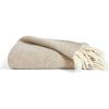 Pure Wool Throw, Latte - Throws - 1 - thumbnail