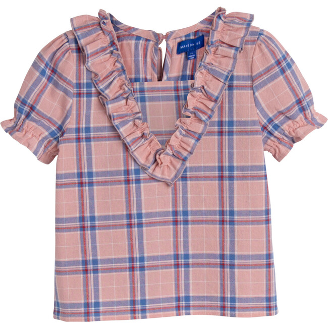 Nikita Top, Pink Plaid - Shirts - 1