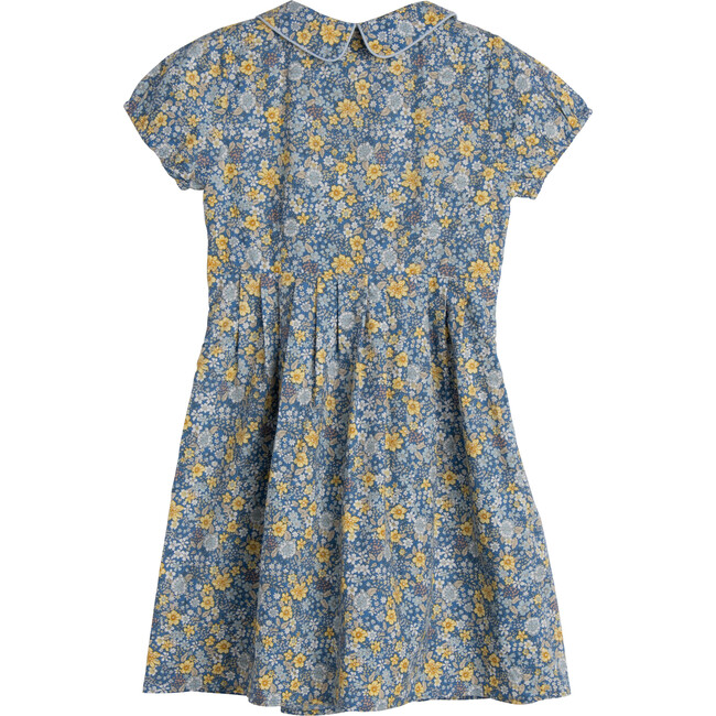 Emmalyn Short Sleeve Collared Dress, Blue Yellow Floral - Dresses - 2
