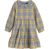 Clementine Tiered Dress, Blue Yellow Check - Dresses - 1 - thumbnail