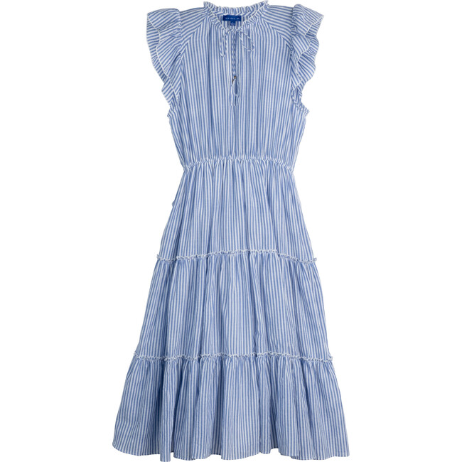 Women's Simone Dress, Blue Stripe - Dresses - 1 - zoom
