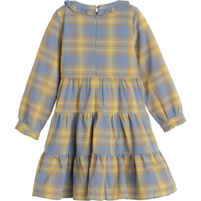 Clementine Tiered Dress, Blue Yellow Check - Dresses - 3