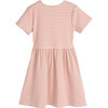 Marla Short Sleeve Ribbed Dress, Natural & Deep Dusty Rose - Dresses - 2