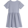 Marla Short Sleeve Ribbed Dress, Dusty Blue & Pale Blue - Dresses - 2