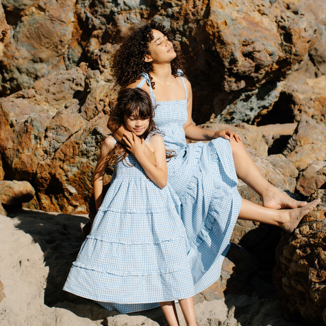 Women's Brooklyn Dress, Blue Check - Dresses - 2