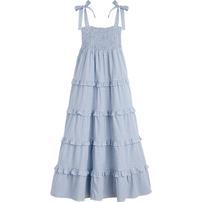 Women's Brooklyn Dress, Blue Check - Dresses - 3