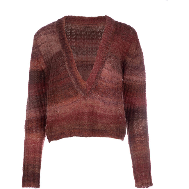 Women's Rust Mohair Pullover