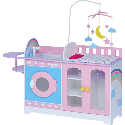 Classic 6 in 1 Baby Doll Changing Station with Storage, Pink