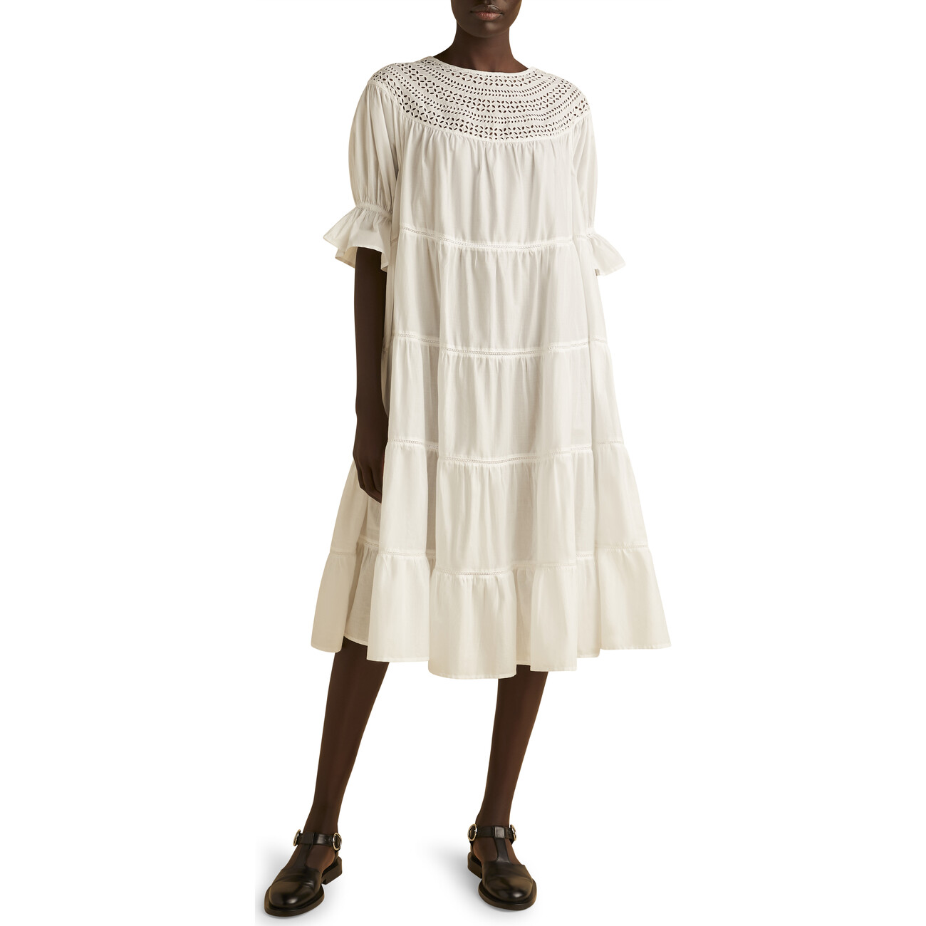【Merlette】PARADIS DRESS Merlette Paradis Eyelet Dress in Black