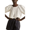 Women's Lotus Blouse, White - Blouses - 2