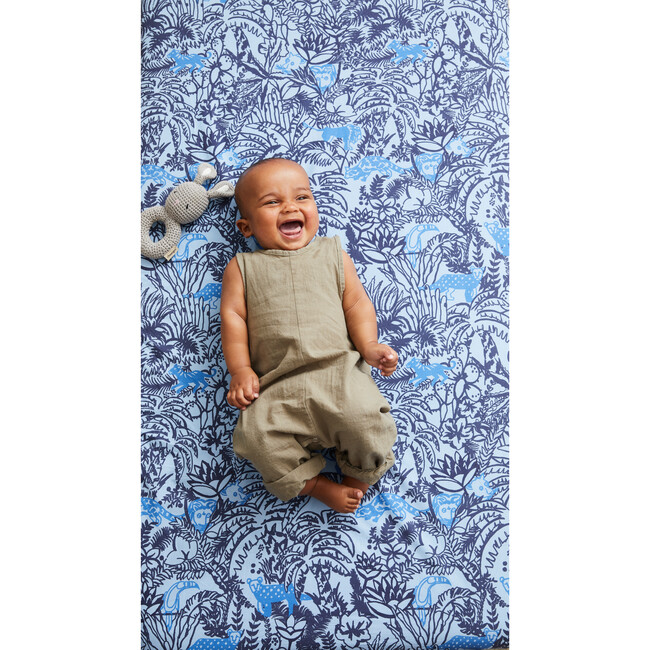Jungle Crib Sheet, Blue - Crib Sheets - 6