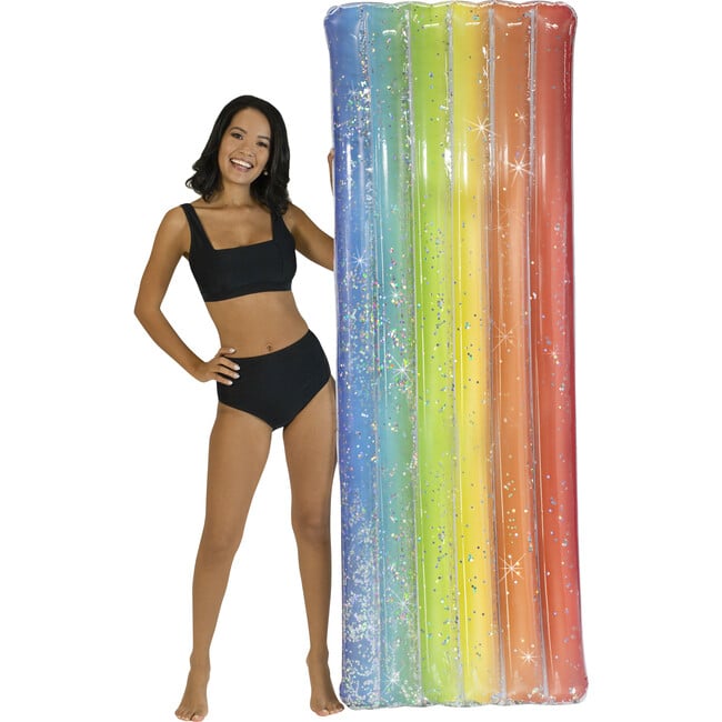 Rainbow Haze Deluxe 74" Glitter Pool Raft - Pool Floats - 2