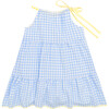 Pretty Gingham Dress, Blue - Dresses - 1 - thumbnail