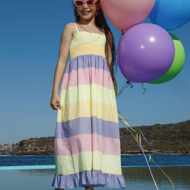 Rainbow Cotton Maxi Dress