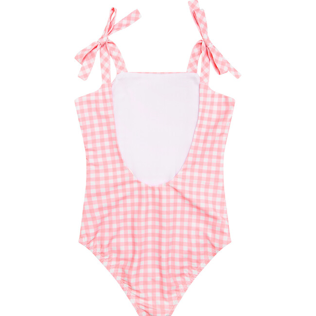 Pretty Gingham One Piece Swimsuit, Pink - One Pieces - 3