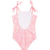 Pretty Gingham One Piece Swimsuit, Pink - One Pieces - 3