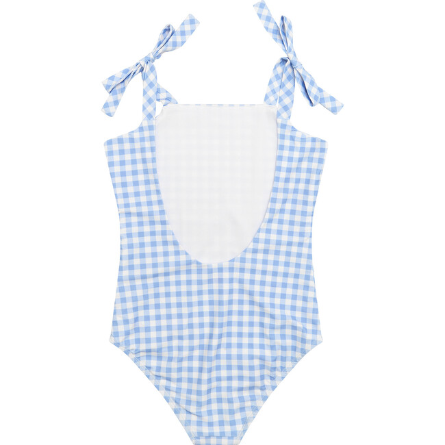 Pretty Gingham One Piece Swimsuit, Blue - One Pieces - 3