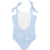 Pretty Gingham One Piece Swimsuit, Blue - One Pieces - 3 - thumbnail