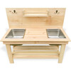 Pine Double Sink Mud Kitchen, Light Brown - Outdoor Games - 1 - thumbnail