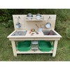 Pine Double Sink Mud Kitchen, Light Brown - Outdoor Games - 2