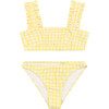Pretty Gingham Bikini, Yellow - Two Pieces - 1 - thumbnail