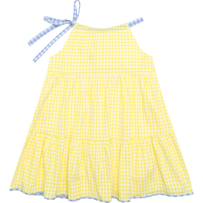 Pretty Gingham Dress, Yellow - Dresses - 3