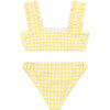Pretty Gingham Bikini, Yellow - Two Pieces - 3