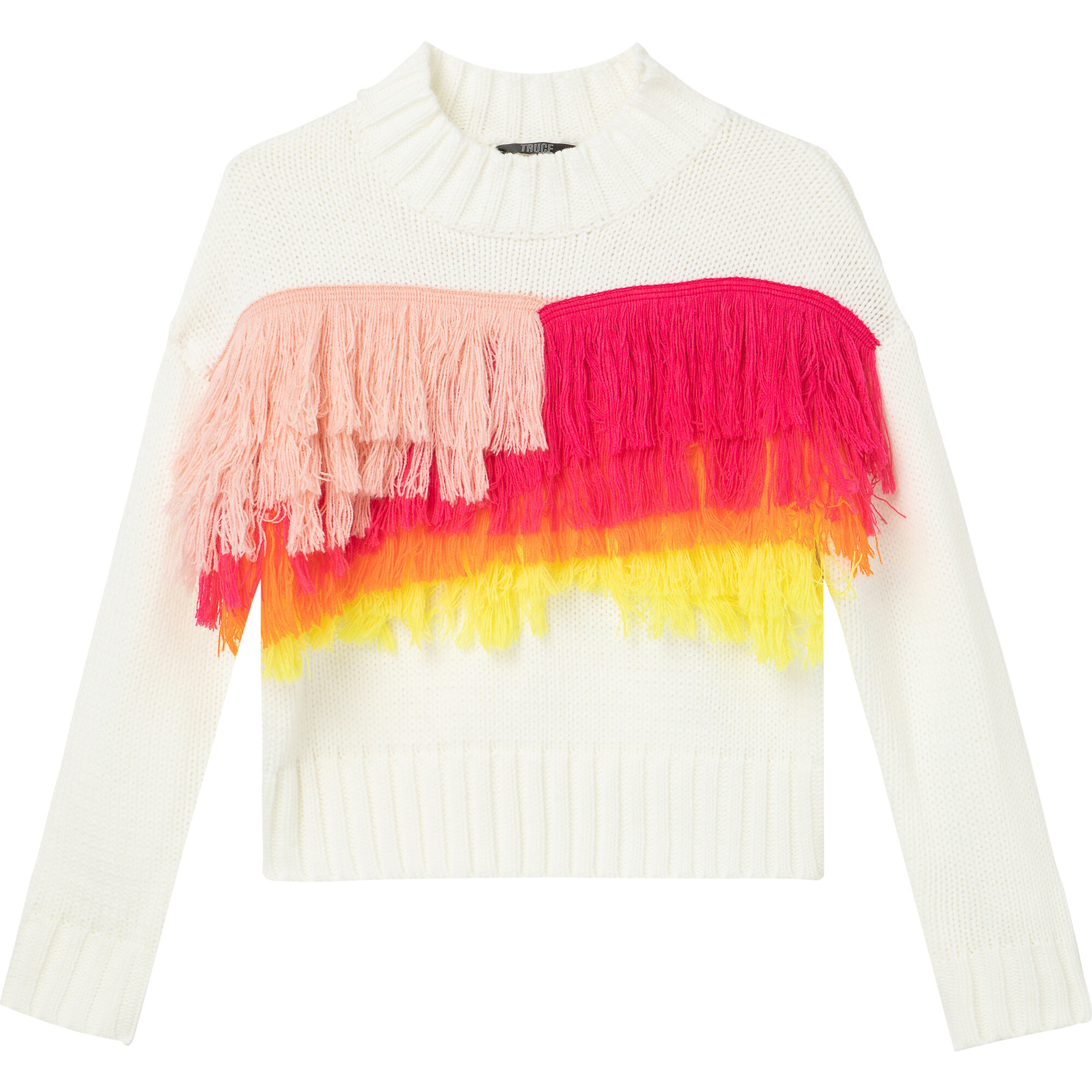 Colorful fringe sweater hotsell