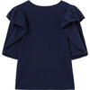 Envelope Sleeve Top, Navy - T-Shirts - 2 - thumbnail