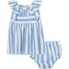 Ruffled Linen Dress, Stripe - Dresses - 1 - thumbnail