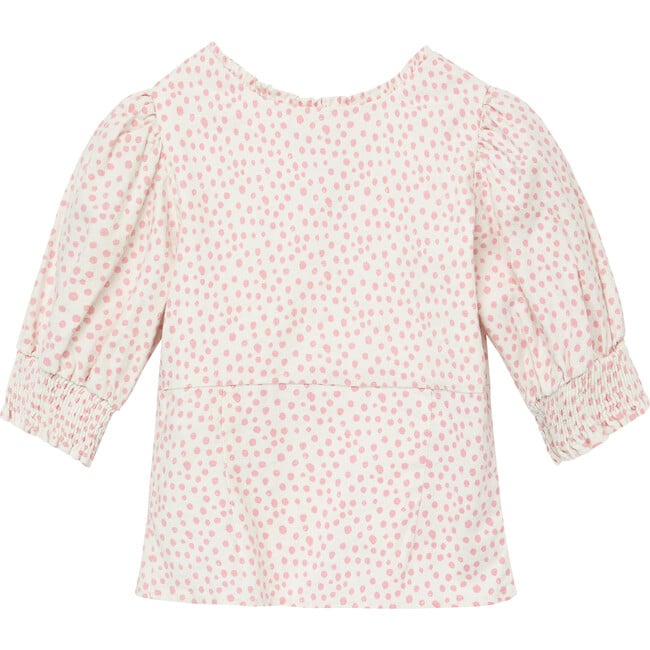 Dotted Woven Top, White - Blouses - 2