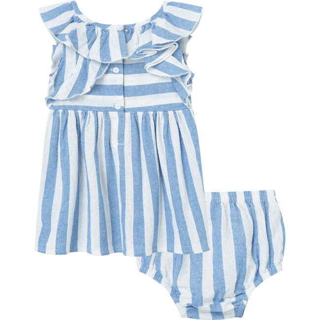 Ruffled Linen Dress, Stripe