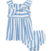 Ruffled Linen Dress, Stripe - Dresses - 2 - thumbnail