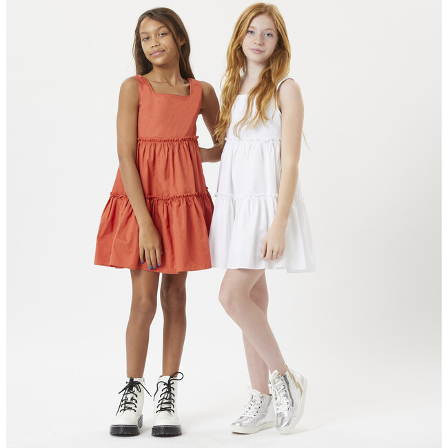 Tiered Babydoll Dress, White - Dresses - 2