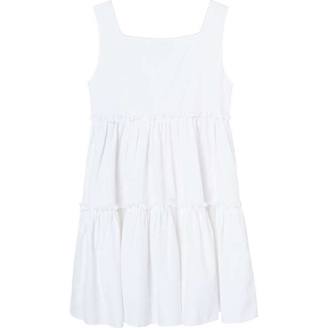 Tiered Babydoll Dress, White - Dresses - 4