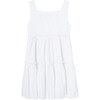 Tiered Babydoll Dress, White - Dresses - 4 - thumbnail