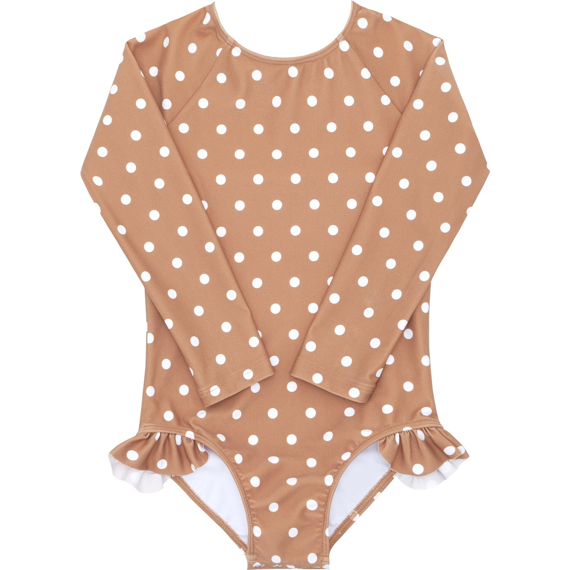 Girls Mocha Dot Rashguard One Piece - Minnow Mommy & Me Shop