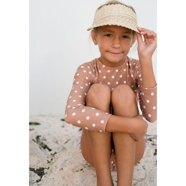 Girls Mocha Dot Rashguard One Piece - One Pieces - 4