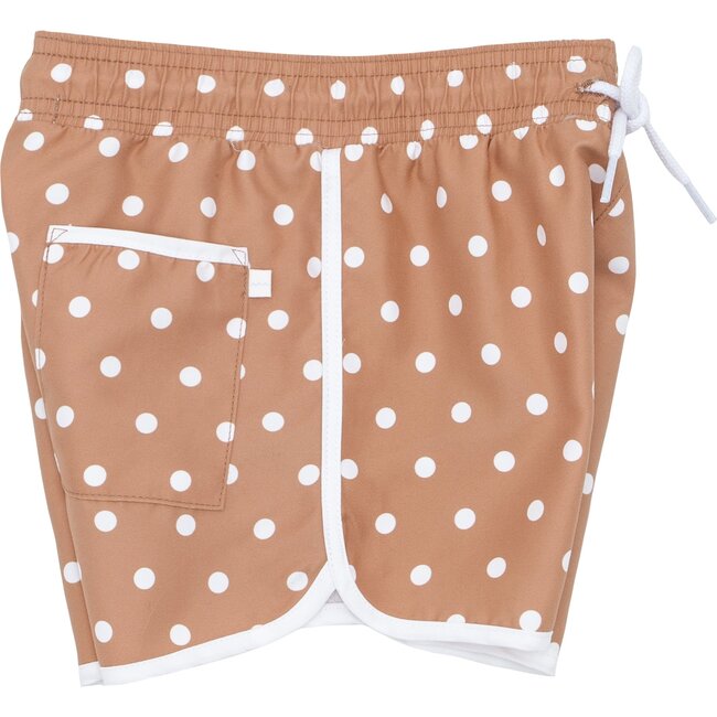 Boys Mocha Dot Boardie - Swim Trunks - 5