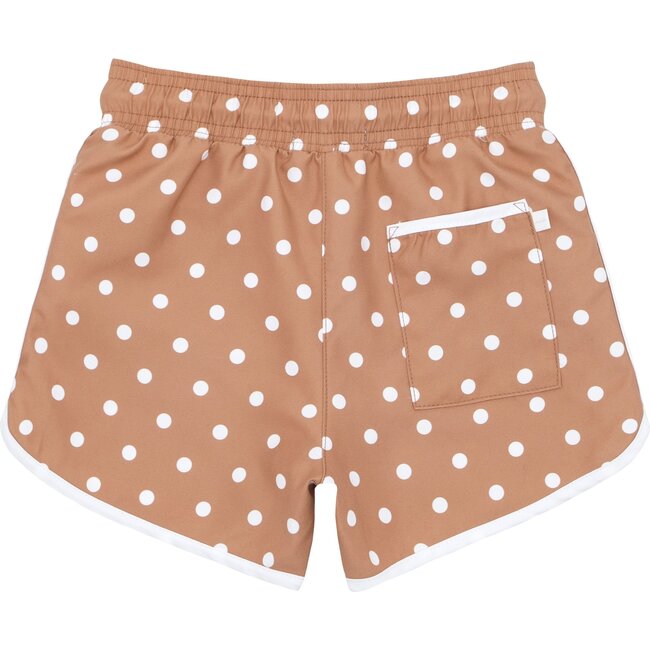 Boys Mocha Dot Boardie - Swim Trunks - 6