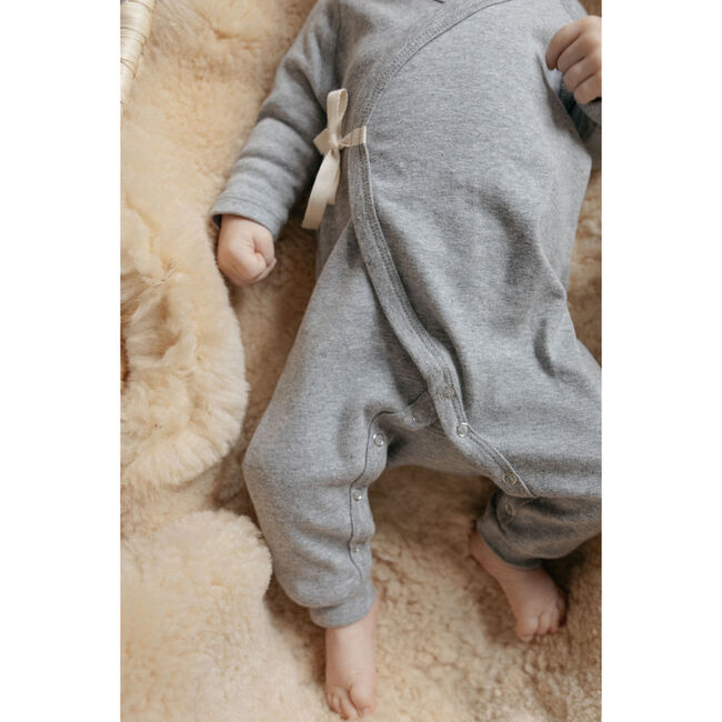 Noe Wrap Onesie, Heather Grey - Onesies - 3