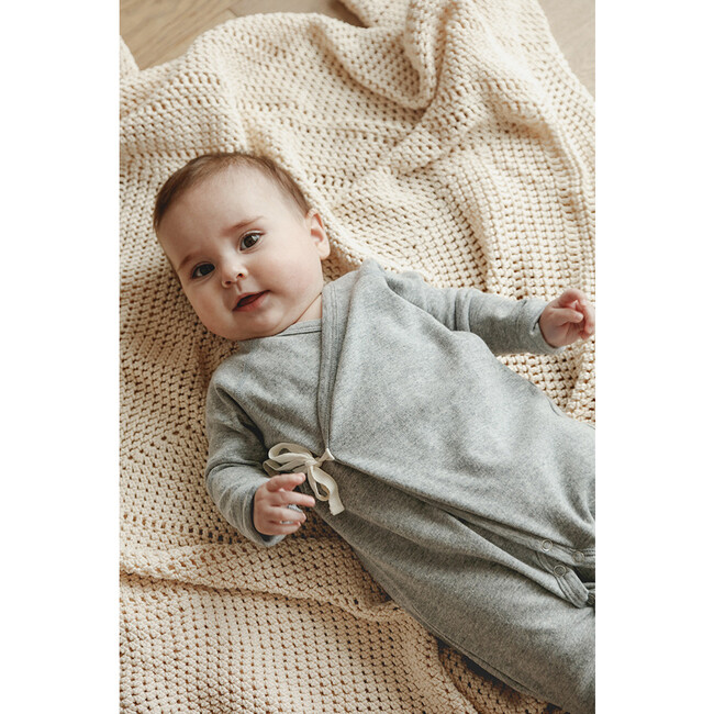 Noe Wrap Onesie, Heather Grey - Onesies - 5