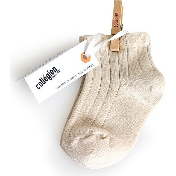 Collegien Ankle Socks, Cream - Socks - 1