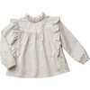Albertine Ruffle Blouse, Capel Grey - Blouses - 1 - thumbnail
