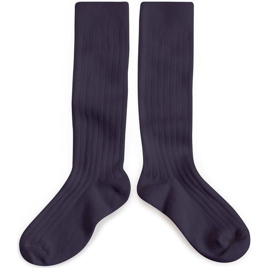 Collegien Knee High Socks, Navy - Socks - 1